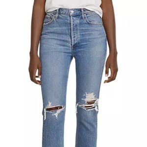 Agolde Riley High Rise Straight Leg Jeans